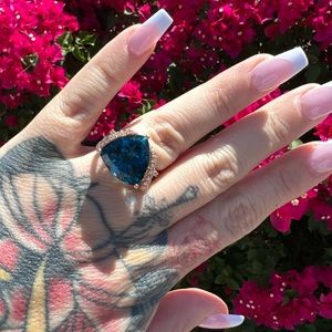 LeVian Deep Sea Blue Topaz Ring
